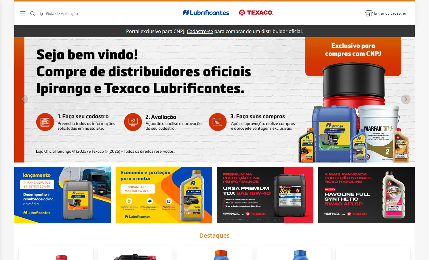 Lubrificantes Ipiranga e Texaco